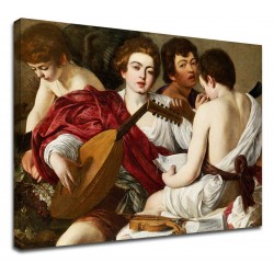 La pintura de Caravaggio - Los Músicos - el Concierto de miguel ángel Merisi - impresión de Fotografía en lienzo, con o sin