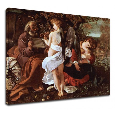 Picture Caravaggio - Rest during the flight into Egypt - Painting-print on canvas with or without frame