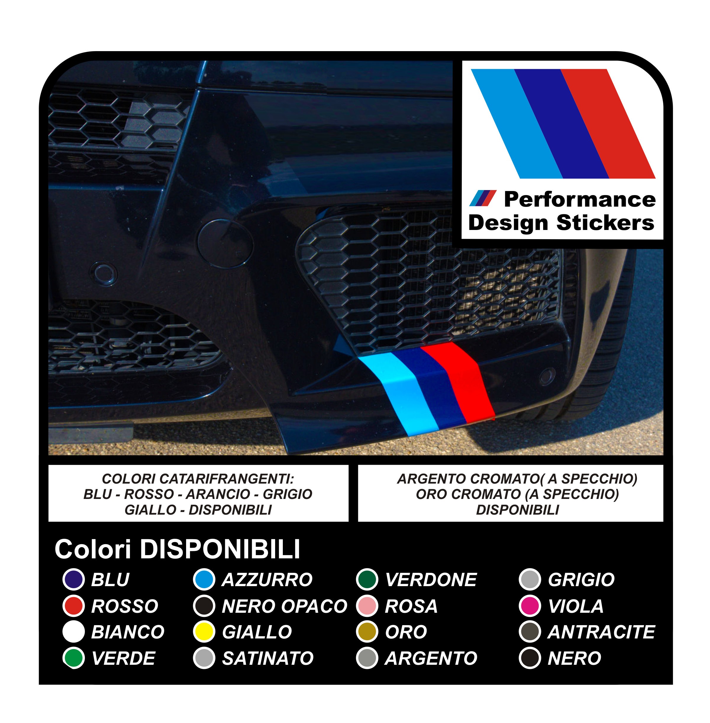 Auto Kühlergrill M Power Performance Auto Frontstoßstange Aufkleber Für E36  E39 E46 E60 E61 E64 E70 E71 E85 E87 E90 E83 Frontstoßstangengitter (Color :  Front Bumper Sticker): : Auto & Motorrad
