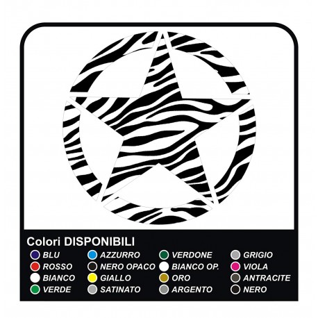 adesivi STELLA GRANDE per montante posteriore jeep renegade stickers Jeep nuova Renegade ZEBRATA