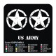 3 Decals STAR Jeep CJ CJ3 CJ5 CJ7 CJ8, US ARMY 50x50 cm star military 4X4