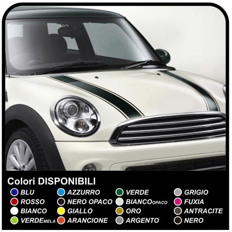 Stickers for mini cooper Stripes bonnet mini Bonnet Stripes strips stickers bonnet, one-color with edges that are separated