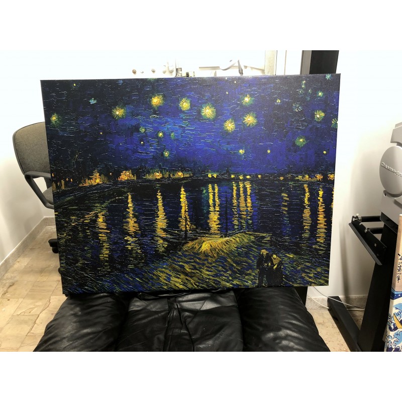 Painting Van Gogh - Starry Night over the Rhone - Van Gogh Starry Night on  the Rhone Painting