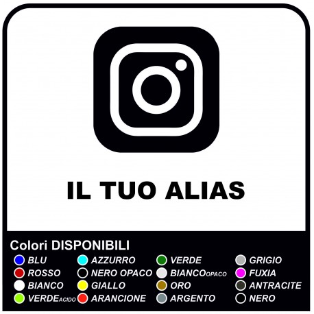 KIT 5 Adesivi Sticker personalizzati nome utente profilo social Instagram  vari tipi colori - Stampa mania