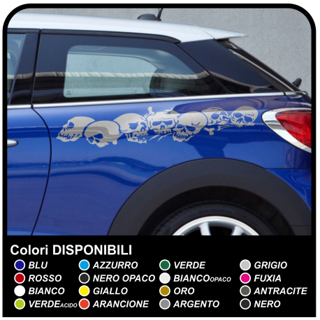 Stickers skull car 100 cm adhesive side car Tuning tribal 