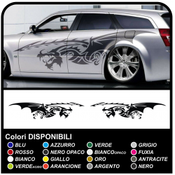 Stickers DRAGON side bands of adhesive for cars, vans, motorhomes 250cm side stripes Tribal Tuning also suitable for vans