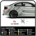 Adhesive side lines for graphics sports car, stickers to sides, bonnet and side car, Tuning Decor