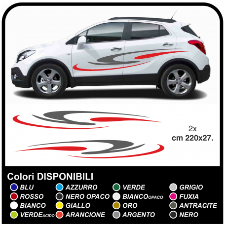 Adesivi per auto suv crossover ed auto di medie dimensioni Tuning Tribal cm220 BICOLORE camper van roulotte