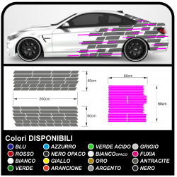 Adesivi tattoo mimetici Camo camouflage decalcomanie autoadesivo grafica auto racing BICOLORE