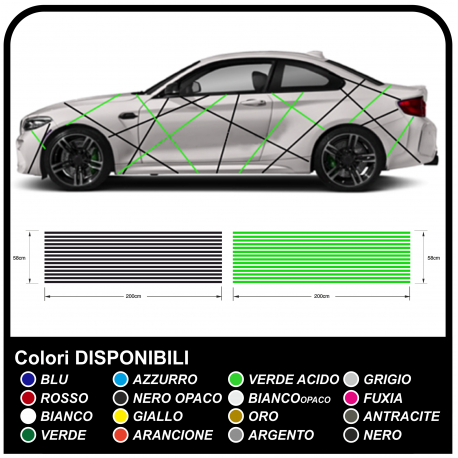 Stickers for car universal for all the car Lines in the stickers decals racing tuning with lines two-tone