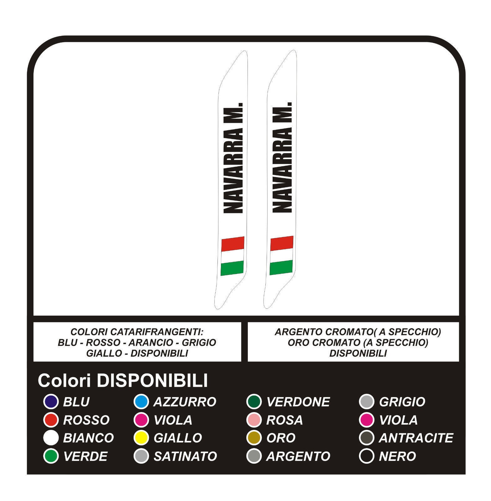 MOTORCYCLE HELMET STICKERS: CUSTOM NAME + ITALY FLAG + RH BLOOD GROUP