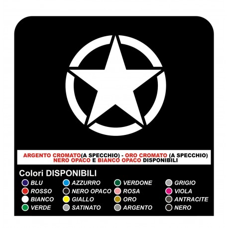 Sticker STAR Jeep CJ CJ3 CJ5 CJ7 CJ8 RENEGADE cm 50 star military 4X4