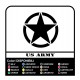 Sticker STAR militaire consommé cm7 x Jeep RENEGADE COMPASS, Cherokee, et SUV