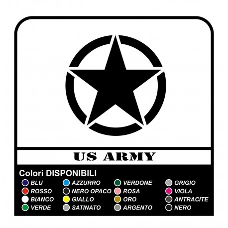 Sticker STAR militaire consommé cm7 x Jeep RENEGADE COMPASS, Cherokee, et SUV