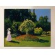 Quadro Signora in giardino a Sainte-Adresse Claude Monet stampa su tela canvas con o senza telaio