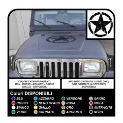 Sticker STAR military consumed 50 cm for bonnet Jeep WRANGLER WILLYS RENEGADE