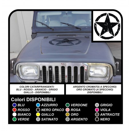 Sticker STAR militar consume 50 cm x Jeep RENEGADE BRÚJULA, Cherokee, y SUV