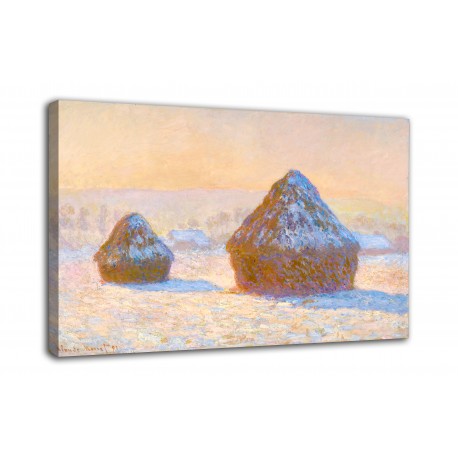 Rahmen Garben, die wirkung von schnee, der morgen - Claude Monet - druck auf leinwand, leinwand mit oder ohne rahmen