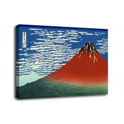 Quadro Vento del Sud, Cielo sereno (Fuji Rosso) - Katsushika Hokusai - stampa su tela canvas con o senza telaio