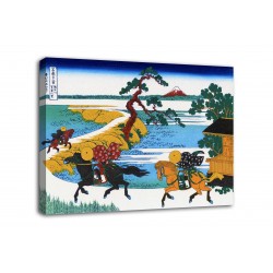 Framework The village of Sekiya on the Sumida river - Katsushika Hokusai - print on canvas with or without frame
