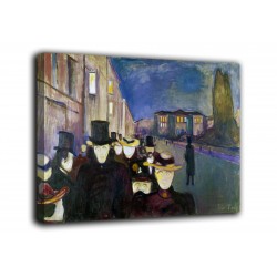 Painting Evening on Karl Johan - Edvard Munch - print on canvas with or without frame