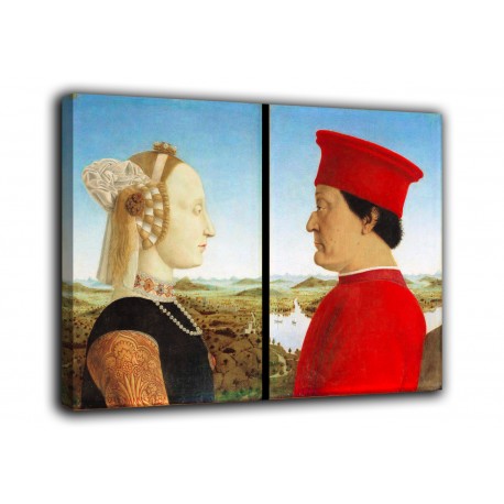 Painting the Double portrait of the dukes of Urbino - Piero Della Francesca - print on canvas with or without frame