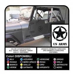 4 AUFKLEBER 25 cm STERN + US ARMY x SUZUKI, JEEP, GELÄNDEWAGEN RENEGADE UND WRANGLER