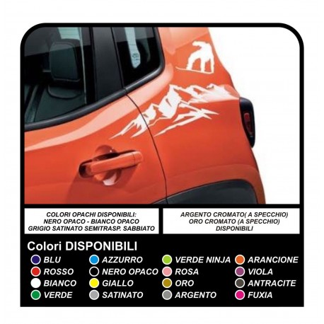 Adesivi per Jeep Renegade mountain and snowboard sticker decal aufkleber NEW