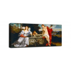 Quadro Amor Sacro e Amor Profano- Tiziano - stampa su tela canvas con o senza telaio