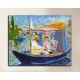 Peinture tableau de Monet sur son bateau - Edouard Manet - impression sur toile avec ou sans cadre