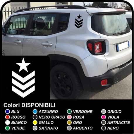 aufkleber-grad-SGT-sterne-graduate sergeant für seitenteil hinten jeep renegade sticker Jeep Renegade