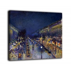 Quadro Boulevard Montmartre di notte - Camille Pissarro - stampa su tela canvas con o senza telaio