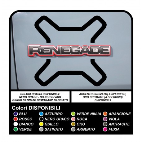 2 ADESIVI Stickers adesivi logo renegade per scritta portiera qualità superiore