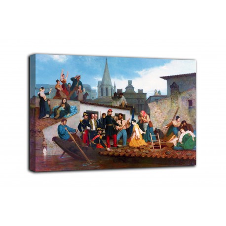 Imagen de Napoleón III, visitando a las víctimas de las inundaciones de Tarascon - Bouguereau - impresión en lienzo con o sin