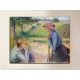 Rahmen, Zwei junge bäuerinnen - Camille Pissarro - druck auf leinwand, leinwand mit oder ohne rahmen