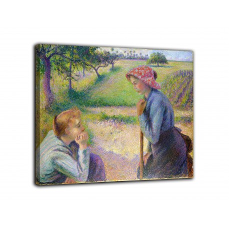 Quadro Due giovani contadine - Camille Pissarro - stampa su tela canvas con o senza telaio