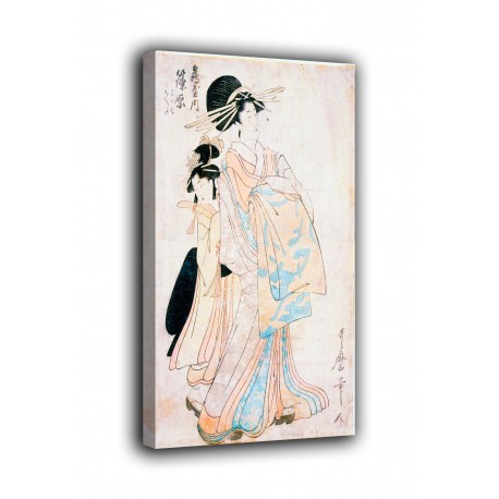 Quadro Cortigiana Shinohara della casa di Tsuruya - Kitagawa Utamaro - stampa su tela canvas con o senza telaio