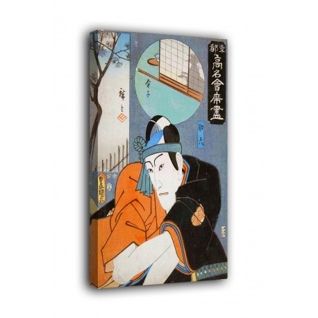 Rahmen Ichikawa Danjūrō VIII in der rolle des Sukeroku - Utagawa Kunisada - druck auf leinwand, leinwand mit oder ohne rahmen