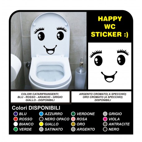 Adhesive bathroom TOILET water home cup stickers decals Eye smile wall stickers