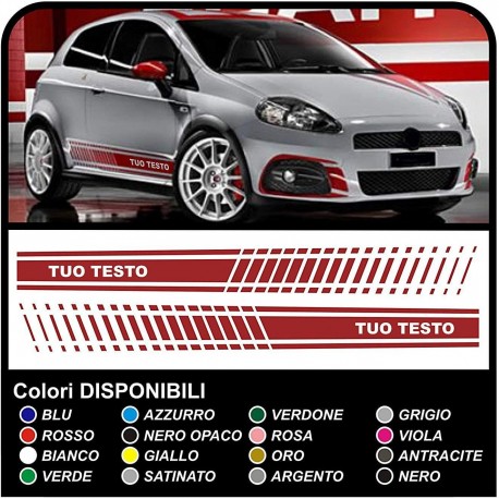 DES STICKERS POUR LES CÔTÉS ET LE PARE-CHOCS POUR FIAT GRANDE PUNTO KIT DE CÔTÉ