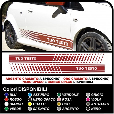 ADESIVI FIANCATE PER FIAT GRANDE PUNTO ABARTH KIT LATERALI