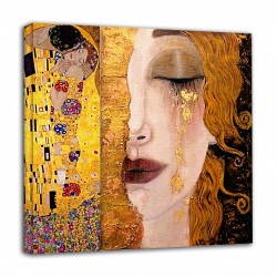 Quadro Klimt - Lacrime Dorate di Freyja e Bacio - KLIMT  Quadro stampa su tela canvas con o senza telaio