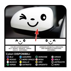 Autocollants sourire miroir smart, fiat 500 punto toyota aygo yaris lancia Ypsilon