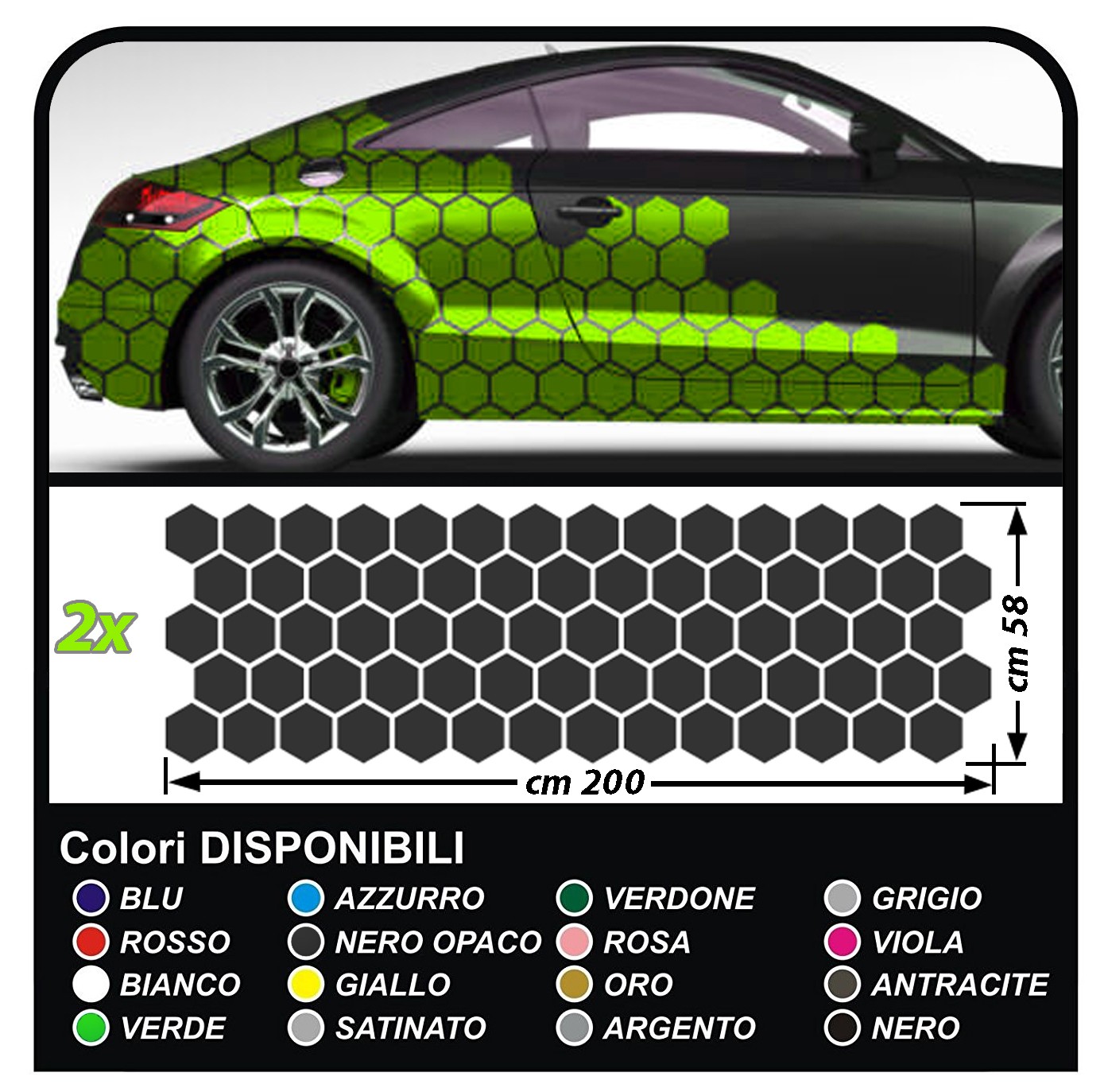 Stickers sides-car Hexagons complete Set Camouflage for car auto ...