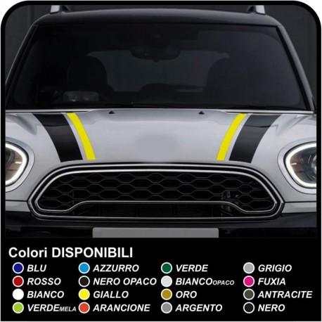 Adesivi per mini cooper Strisce Adesive mini cooper Bstrisce adesive COFANO bicolore per tutti i modelli