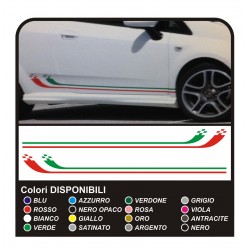 KIT DE BANDES, DE BANDES POUR LA PUNTO EVO SUPER SPORT TRICOLORE RAYURES LATÉRALES ABARTH ITALIE