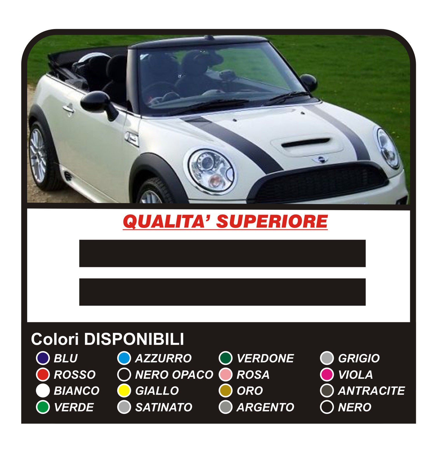 No Trad. Strisce Adesive Singola - Tuning - Mini Cooper