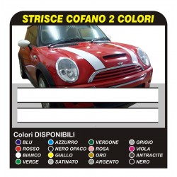 MINI COOPER Strisce Adesive Bonnet Stripes - fasce adesive cofano BICOLORE