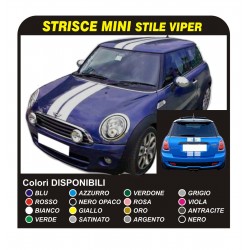 Autocollants pour MINI COOPER S de type VIPER bandes le CAPOT, le TOIT ET à l'ARRIÈRE