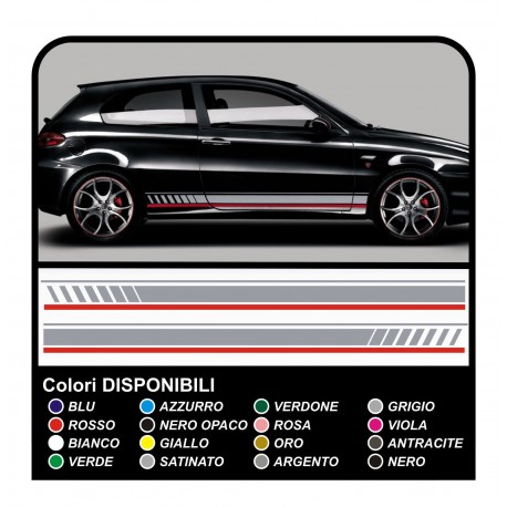 kit aufkleber STICKER alfa romeo 147 ducati corse seitlichen bändern